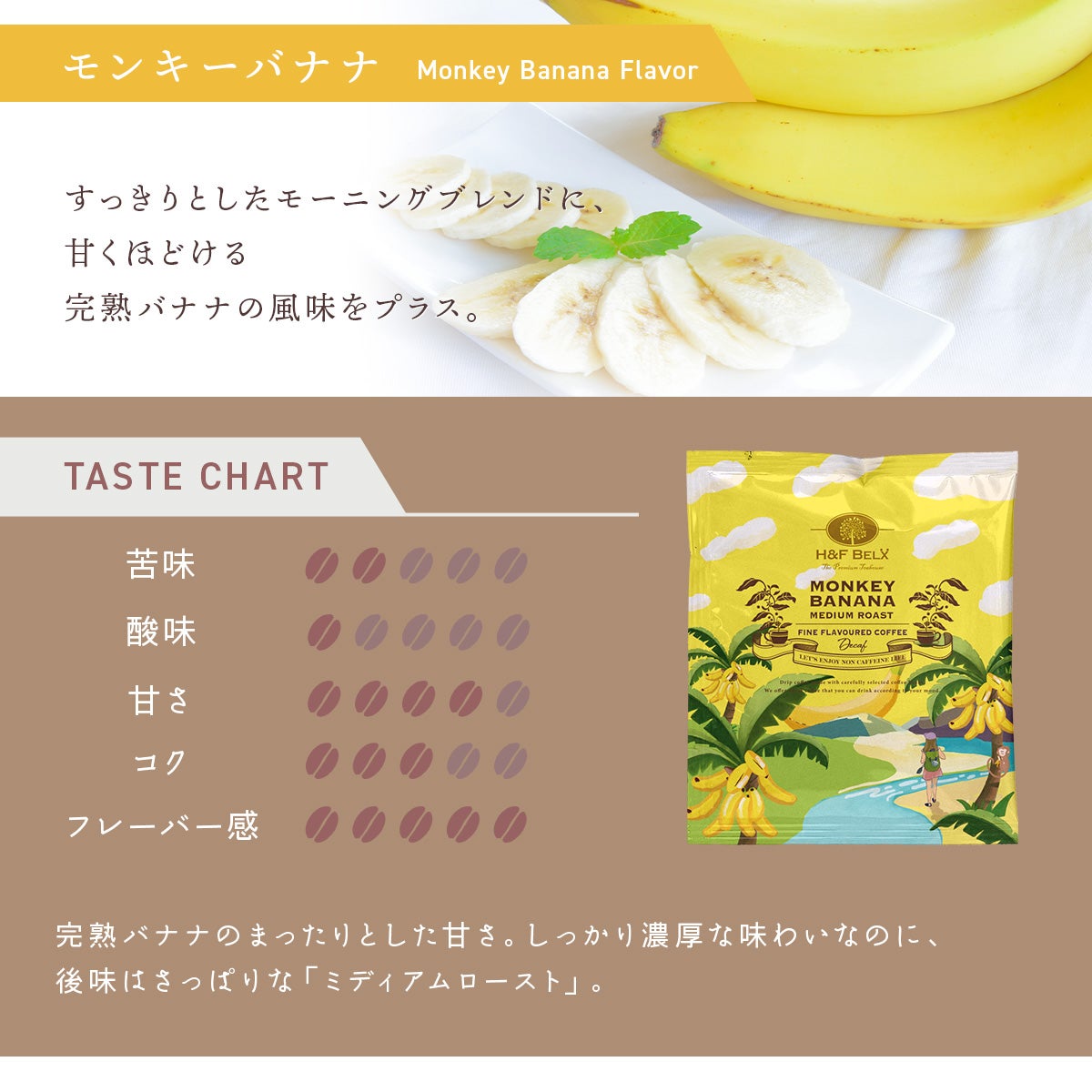 デカフェコーヒー モンキーバナナ